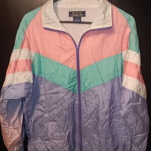 GFC Active Colorblock Bomber Jacket in Pastel Pink, Mint & Lavender